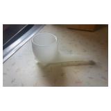 Milk Glass Pipe Shot Glass
