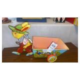 J. Chein & Co. Metal Bunny with Cart