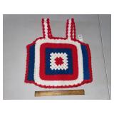 Vintage handmade red, white, and blue crochet