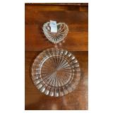 Depression Glass Dish and Heart Shaped Dish