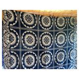 Antique Hand Woven coverlet with fringe ends