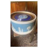 Vintage Guildcraft Greco-Roman Blue and Gold Tin