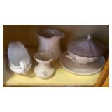Vintage serving pitcher, gravy boat, covered dish