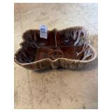 Vintage Brown Drip Glaze Dish