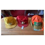 3 Vintage Hound Dog and Raccoon Hunting Caps