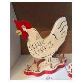 Vintage Wooden Chicken Sewing Caddy
