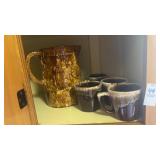Stoneware Mugs and Pitcher Set