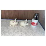 Vintage Gemco Milk Glass Salt Shaker and Pig