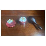 Flower Ashtray and Maraca