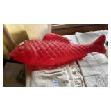 Vintage Red Blow Mold Fish