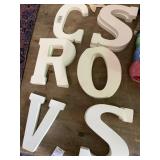 Lot of wooden letters