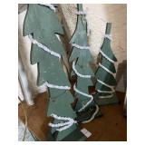 Lot of wooden Christmas trees