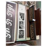 Lot of Frames, signs and shelves