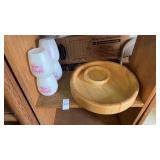 Wine Rubber Mugs and Serving Tray