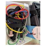 Lot of exercise bands, etc