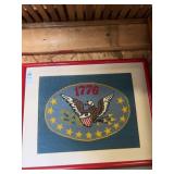 1776 Eagle needle print artwork framed artwork