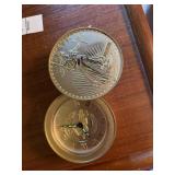 Bulova Gold Walking Liberty Desk Clock