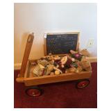 Wooden Wagon of Boyds Bears and Chalkboard