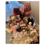 Lot of Assorted Stuffed Animals and Dolls