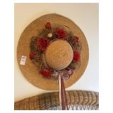 Decorative Straw Hat Wreath