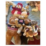 Lot of Holiday Bears and Snowmen