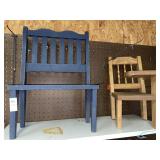 2 wooden decorative doll chairs