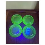 Vintage Uranium Glass Set of 4 Coasters