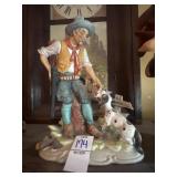 Hunter with Dog Ceramic Figurine