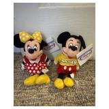 Minnie and Mickey Mouse Plush Toys WITH TAGS