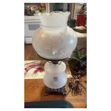 Vintage Glass Hurricane Lamp, Designed cutting