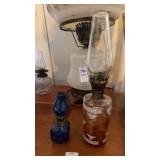 Vintage Glass Kerosene Lamps