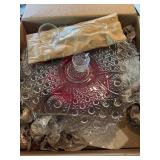 L.E Smith Glass Co. Punch Bowl 15 Piece in Box