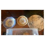 2 vintage cake pedestals, and serving tray