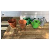 2 Planters with Watering Cans
