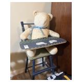 Teddy Bear on Wooden High Chair