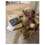 Teddy Bear on Wooden School Desk