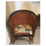 Vintage Kids Wicker Rocking Chair
