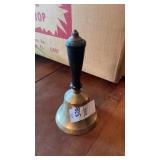 Vintage brass bell with wooden handle