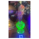 Miniature Vintage Uranium Glass Oil Lamp