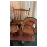 Vintage Wicker/Wood Decorative Toy Chairs