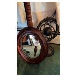 Oval Mirror & Metal Armillary Sphere