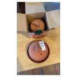 Vintage terra cotta garlic bakers