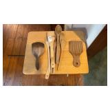 Vintage Wooden Butter Paddle and other wooden