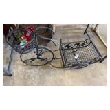 Black Wrought Iron Decorative Bike Plant Stand