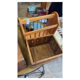 Magazine Rack & Vintage Wooden Crate
