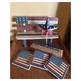 Patriotic Lot - Coasters, Mini Bench and Decor
