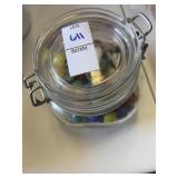 Glass jar of marbles