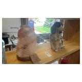 Salt Lamp and Dog Statue