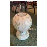 Gone With the Wind style oil lamp with floral