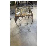 Vintage Chinoiserie bamboo motif metal plant